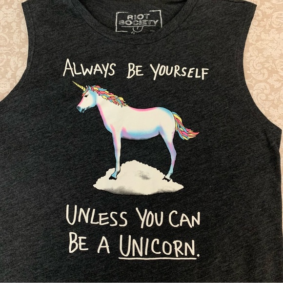 Riot Society~ Unicorn Graphic Tank Tee - Picture 1 of 8